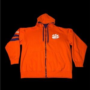 Clemson Tigers Full Zip Hoodie, Orange & Purple, Size XL